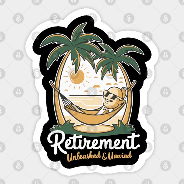 Retirement Serenity Design - Coastal Sunset Relaxation Sticker by WEARWORLD